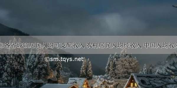 中国各省城镇居民人均可支配收入 农村居民人均纯收入 中国人均收入...