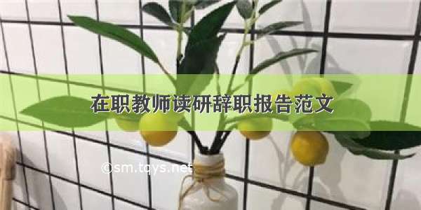 在职教师读研辞职报告范文