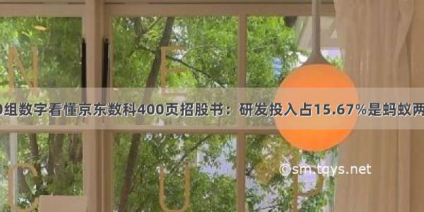 10组数字看懂京东数科400页招股书：研发投入占15.67%是蚂蚁两倍