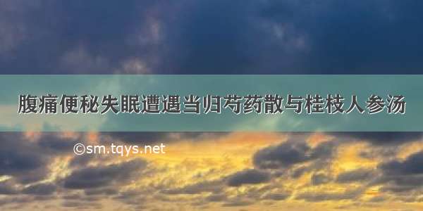 腹痛便秘失眠遭遇当归芍药散与桂枝人参汤