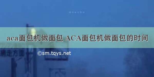 aca面包机做面包 ACA面包机做面包的时间