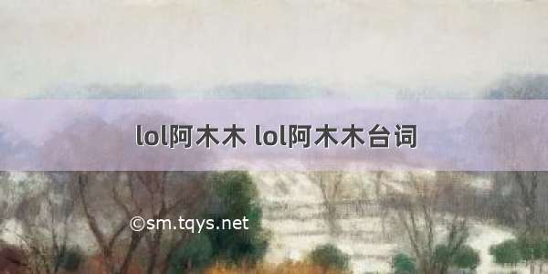 lol阿木木 lol阿木木台词