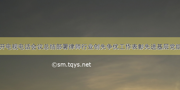 省司法厅召开电视电话会议总结部署律师行业创先争优工作表彰先进基层党组织优秀党员