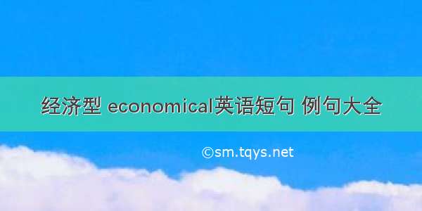 经济型 economical英语短句 例句大全