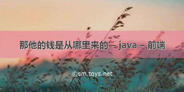 那他的钱是从哪里来的 – java – 前端