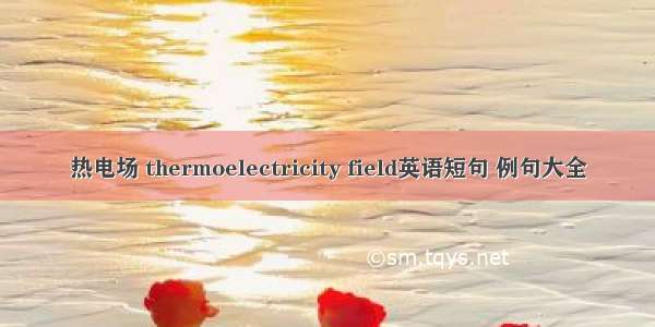 热电场 thermoelectricity field英语短句 例句大全