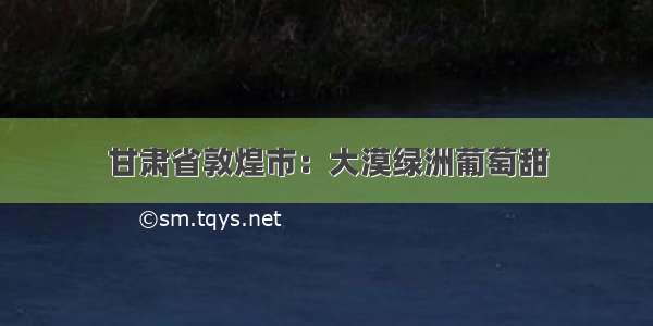 甘肃省敦煌市：大漠绿洲葡萄甜