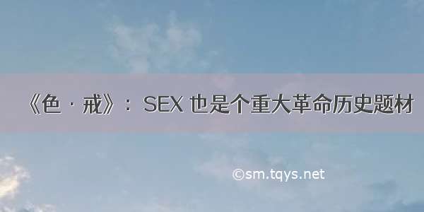 《色·戒》：SEX 也是个重大革命历史题材