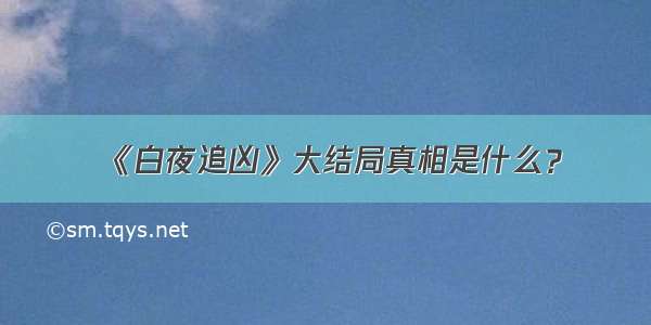 《白夜追凶》大结局真相是什么？