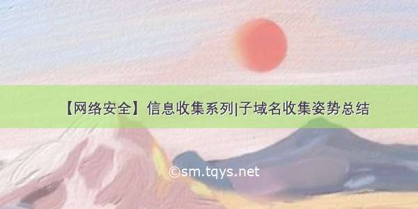 【网络安全】信息收集系列|子域名收集姿势总结