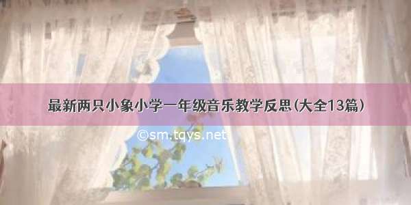 最新两只小象小学一年级音乐教学反思(大全13篇)