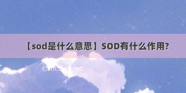 【sod是什么意思】SOD有什么作用?