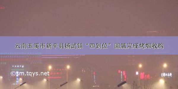 云南玉溪市新平县扬武镇“四到位”圆满完成烤烟收购