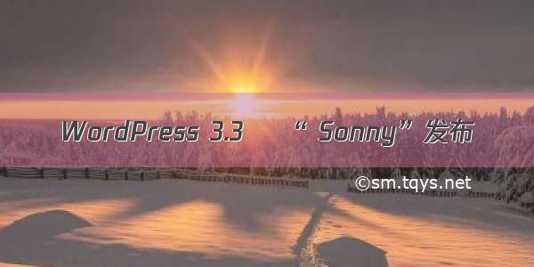 WordPress 3.3 –“ Sonny”发布