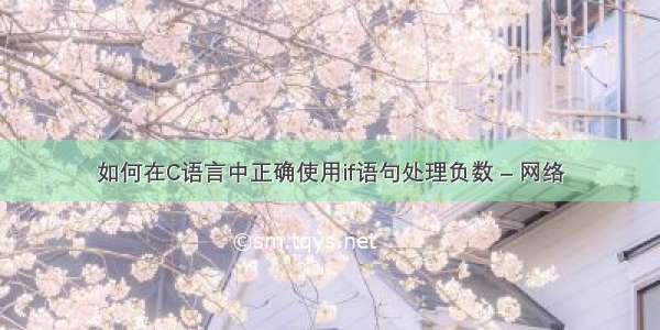 如何在C语言中正确使用if语句处理负数 – 网络