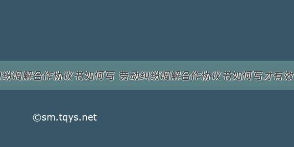 劳动纠纷调解合作协议书如何写 劳动纠纷调解合作协议书如何写才有效(二篇)