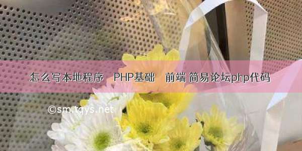 怎么写本地程序 – PHP基础 – 前端 简易论坛php代码