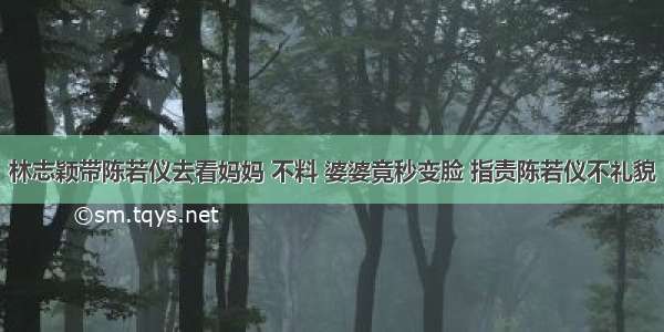 林志颖带陈若仪去看妈妈 不料 婆婆竟秒变脸 指责陈若仪不礼貌