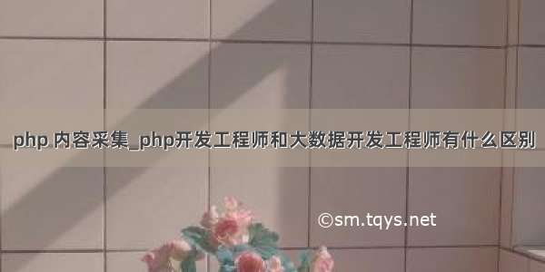 php 内容采集_php开发工程师和大数据开发工程师有什么区别