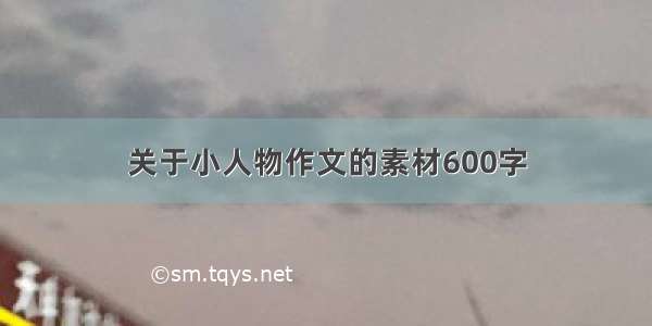 关于小人物作文的素材600字