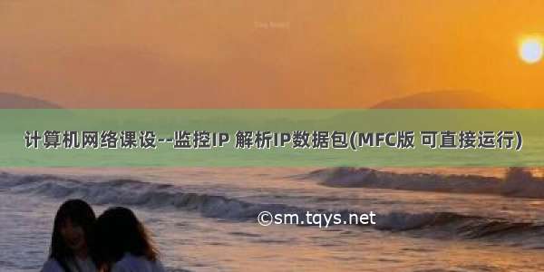 计算机网络课设--监控IP 解析IP数据包(MFC版 可直接运行)