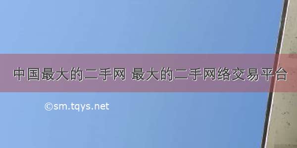 中国最大的二手网 最大的二手网络交易平台