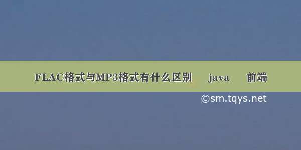 FLAC格式与MP3格式有什么区别 – java – 前端