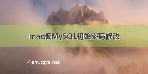 mac版MySQL初始密码修改