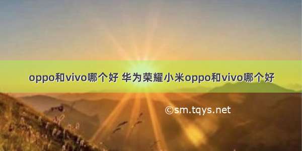 oppo和vivo哪个好 华为荣耀小米oppo和vivo哪个好