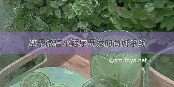 基于微信小程序开发的商城系统