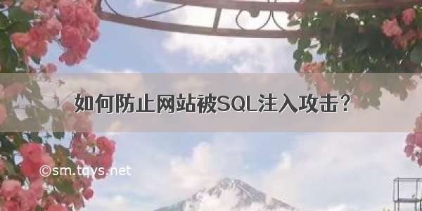 如何防止网站被SQL注入攻击？