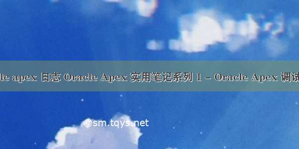 oracle apex 日志 Oracle Apex 实用笔记系列 1 - Oracle Apex 调试技巧