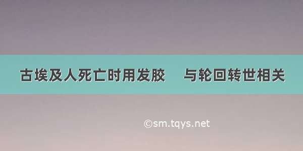 古埃及人死亡时用发胶     与轮回转世相关