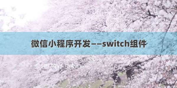 微信小程序开发——switch组件