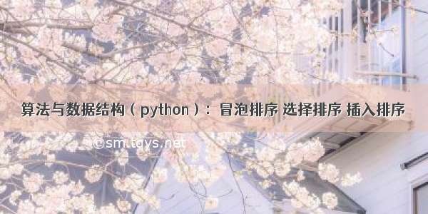 算法与数据结构（python）：冒泡排序 选择排序 插入排序