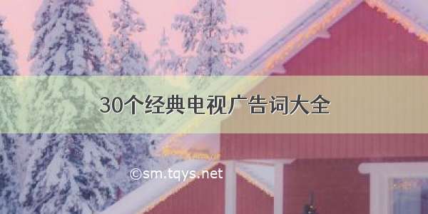 30个经典电视广告词大全