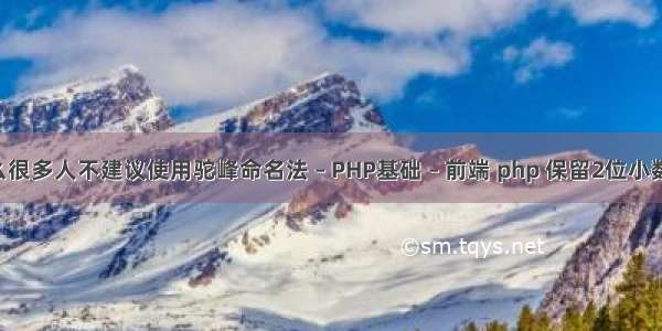 为什么很多人不建议使用驼峰命名法 – PHP基础 – 前端 php 保留2位小数 函数