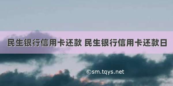 民生银行信用卡还款 民生银行信用卡还款日