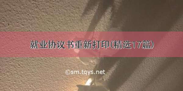 就业协议书重新打印(精选17篇)