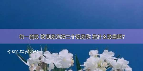 有一首歌 歌词是连续三个就是你 是什么歌曲啊？