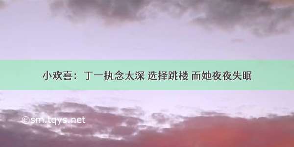 小欢喜：丁一执念太深 选择跳楼 而她夜夜失眠