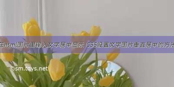 如何在html图片里输入文字居中显示 CSS设置文字图片垂直居中的方法总结