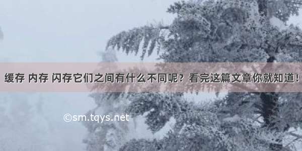 缓存 内存 闪存它们之间有什么不同呢？看完这篇文章你就知道！