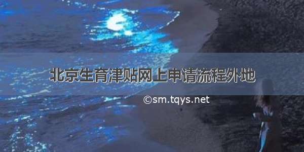 北京生育津贴网上申请流程外地