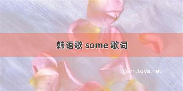 韩语歌 some 歌词