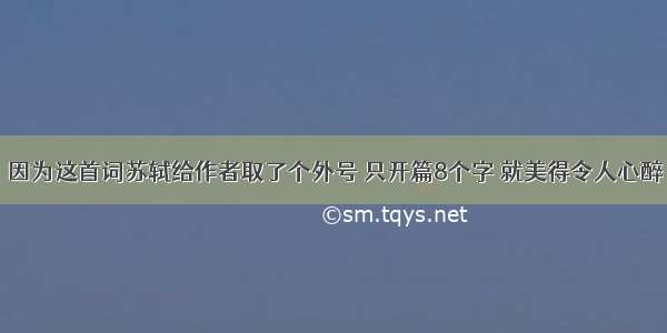 因为这首词苏轼给作者取了个外号 只开篇8个字 就美得令人心醉