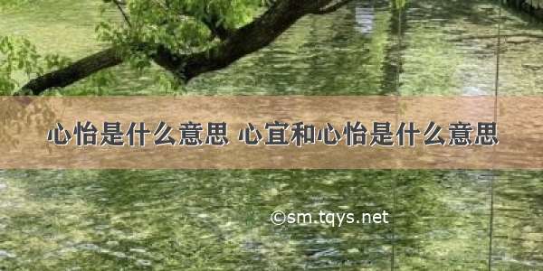 心怡是什么意思 心宜和心怡是什么意思