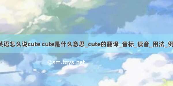 计算机课用英语怎么说cute cute是什么意思_cute的翻译_音标_读音_用法_例句_爱词霸在