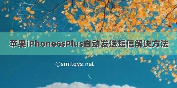 苹果iPhone6sPlus自动发送短信解决方法