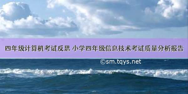 四年级计算机考试反思 小学四年级信息技术考试质量分析报告